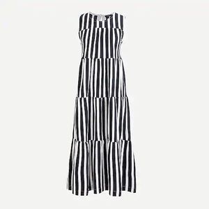J. Crew Tiered Tank Dress in Navy Stripe